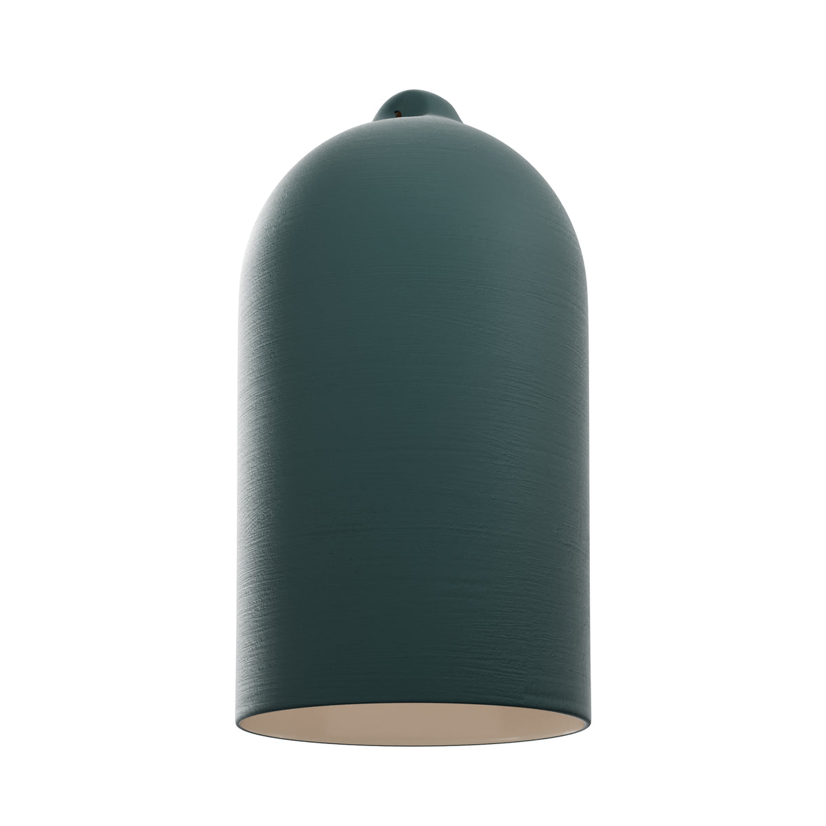 Paralume Campana XL in ceramica per lampadario - Verde / Bianco