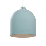 Paralume Campana M in ceramica per lampadario - Azzurro / Bianco
