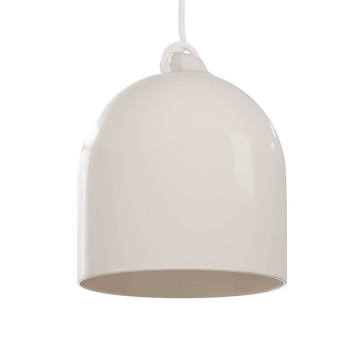 Paralume Campana M in ceramica per lampadario - Bianco lucido