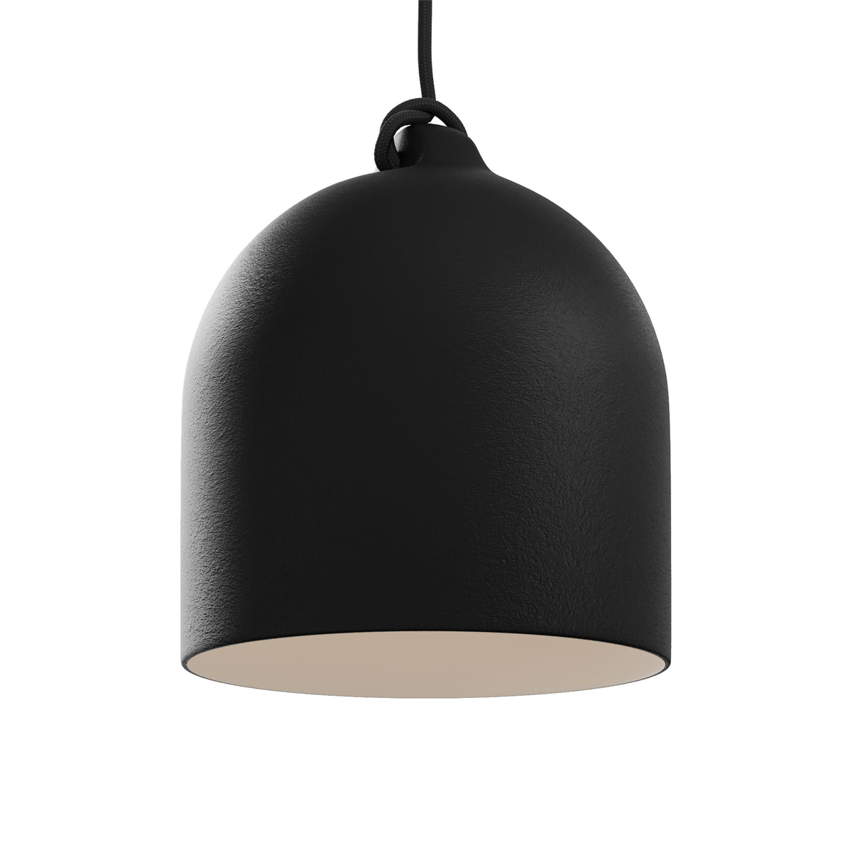 Paralume Campana M in ceramica per lampadario - Effetto lavagna / Bianco opaco