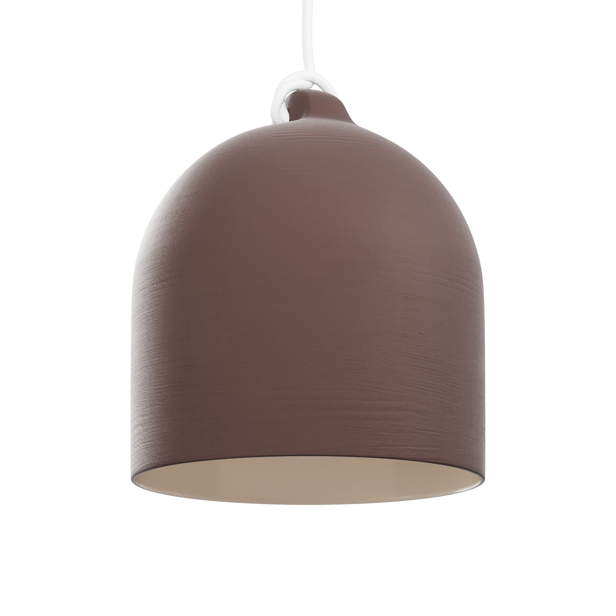 Paralume Campana M in ceramica per lampadario - Marrone / Bianco