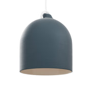 Paralume Campana M in ceramica per lampadario - Petrolio / Bianco