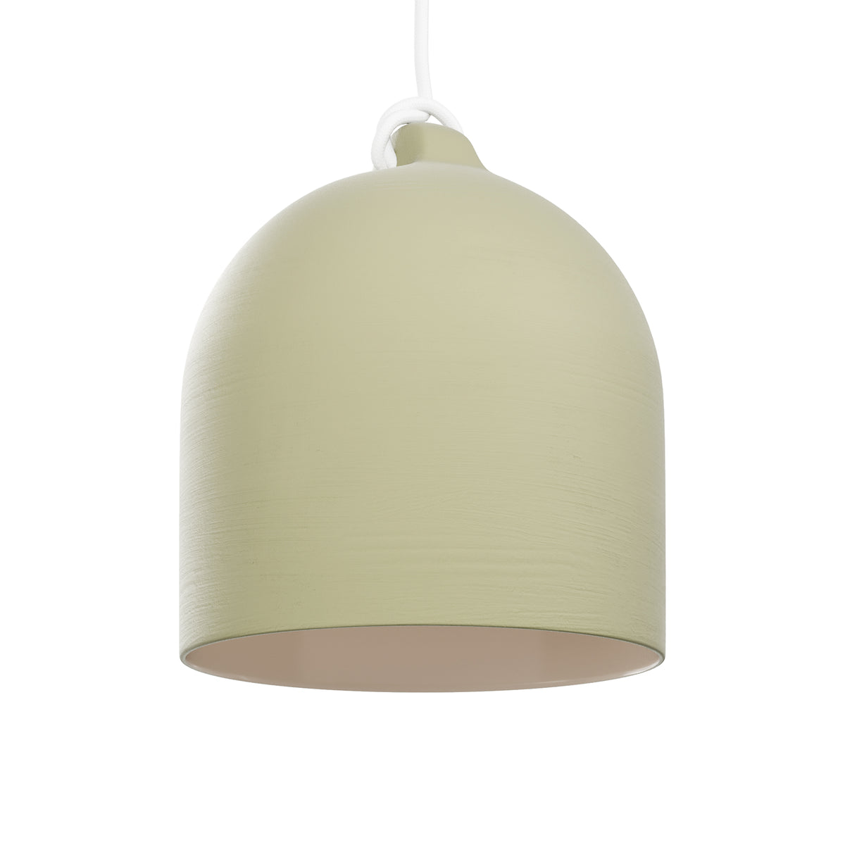 Paralume Campana M in ceramica per lampadario - Verde salvia / Bianco