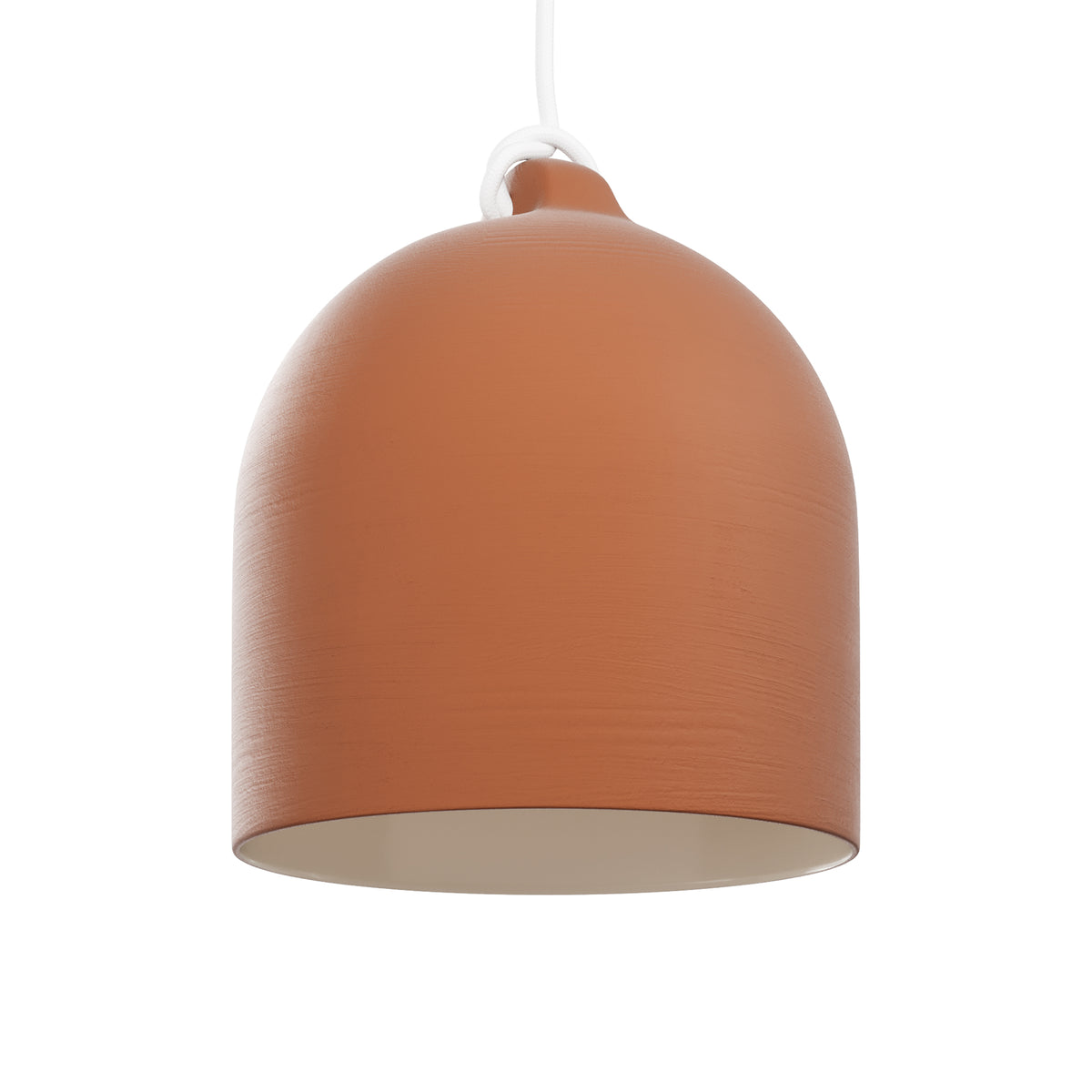 Paralume Campana M in ceramica per lampadario - Terracotta / Bianco