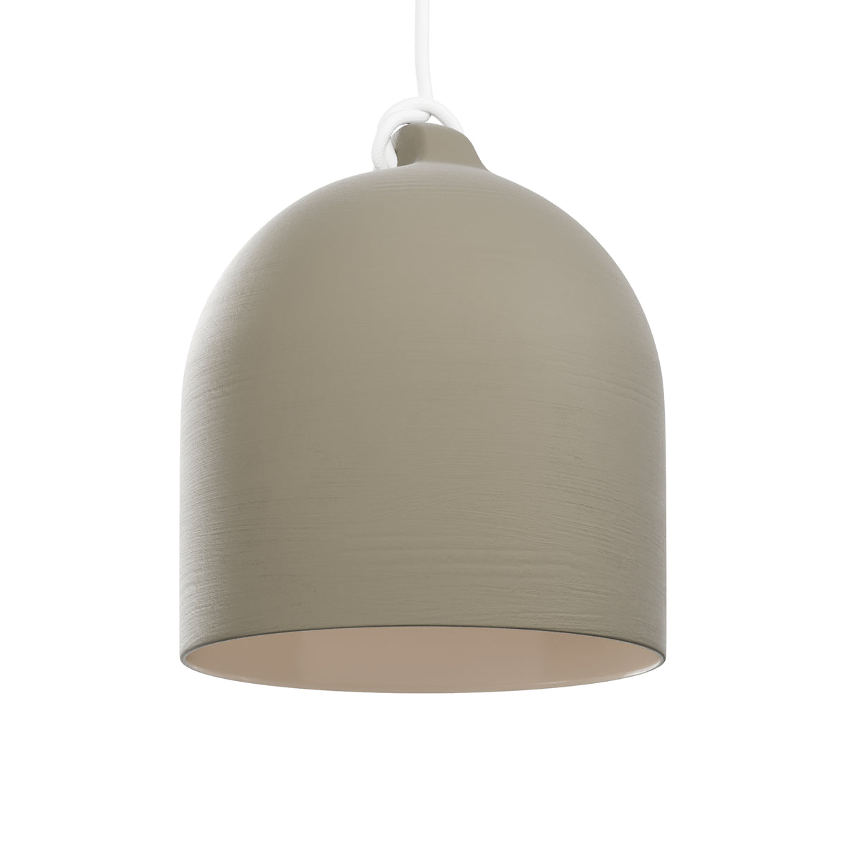 Paralume Campana M in ceramica per lampadario - Tortora / Bianco
