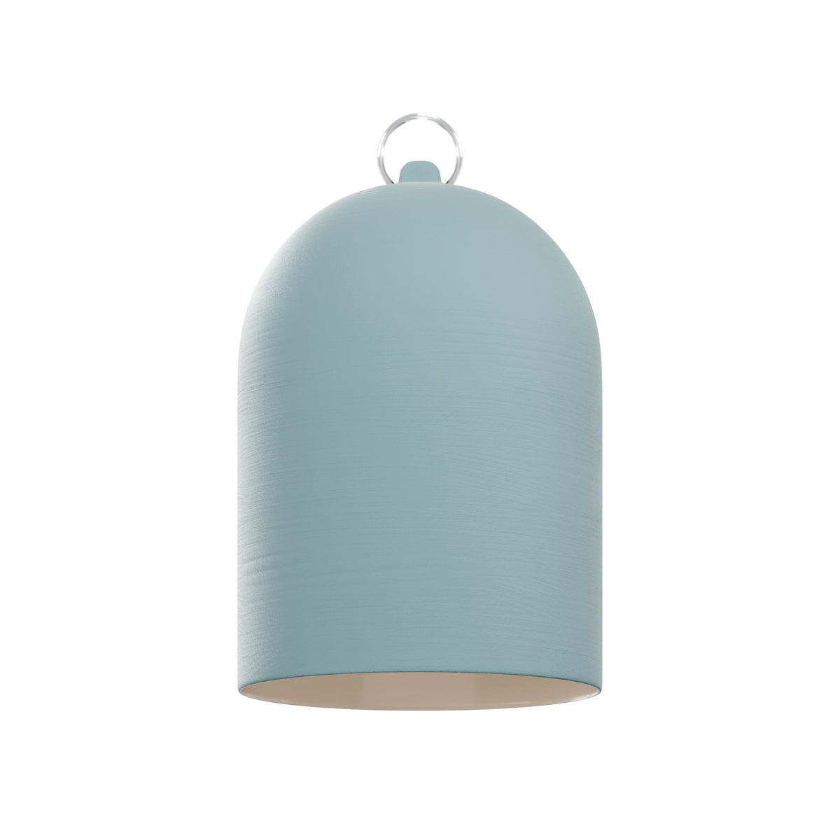 Paralume Campana XS in ceramica per lampadario - Azzurro / Bianco