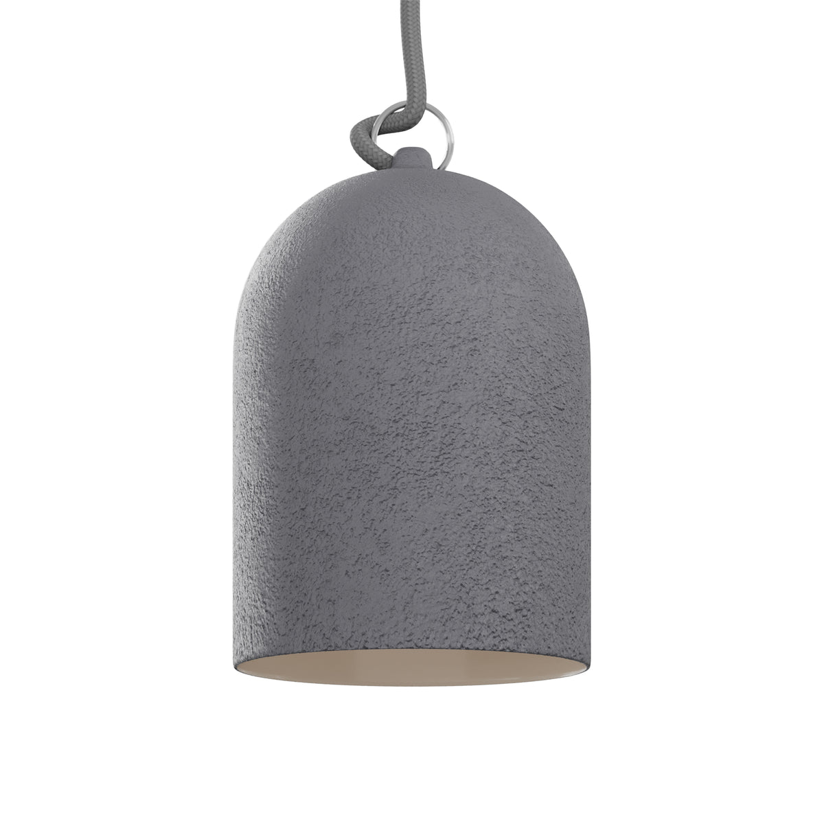 Paralume Campana XS in ceramica per lampadario - Effetto cemento / Bianco
