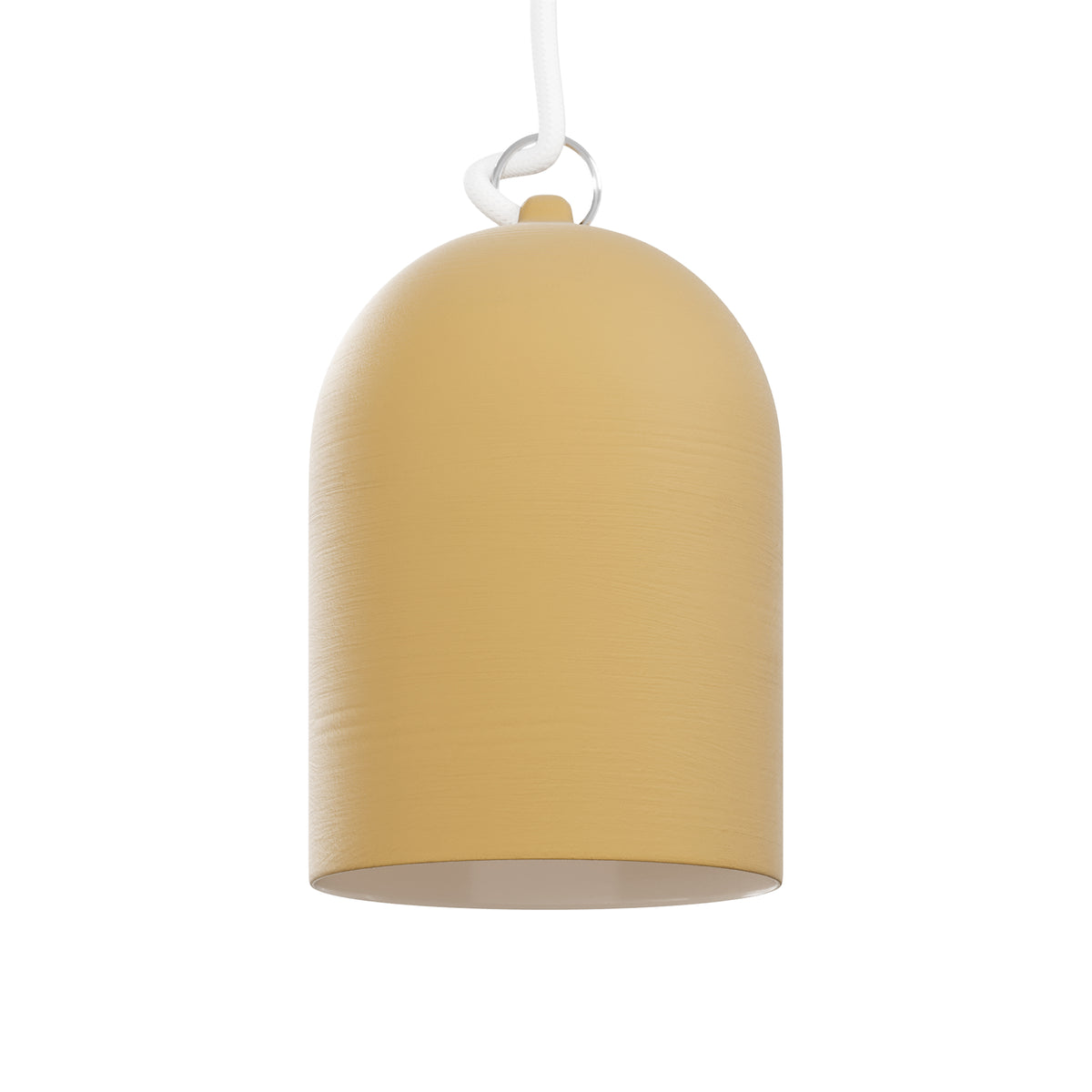Paralume Campana XS in ceramica per lampadario - Giallo / Bianco