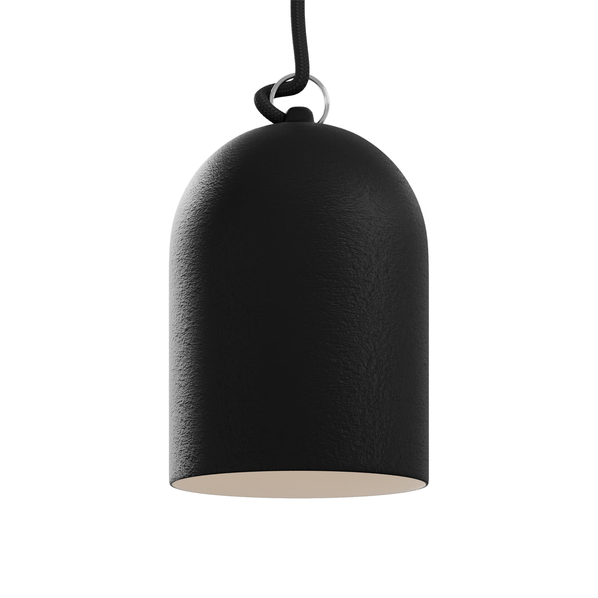 Paralume Campana XS in ceramica per lampadario - Effetto lavagna / Bianco opaco
