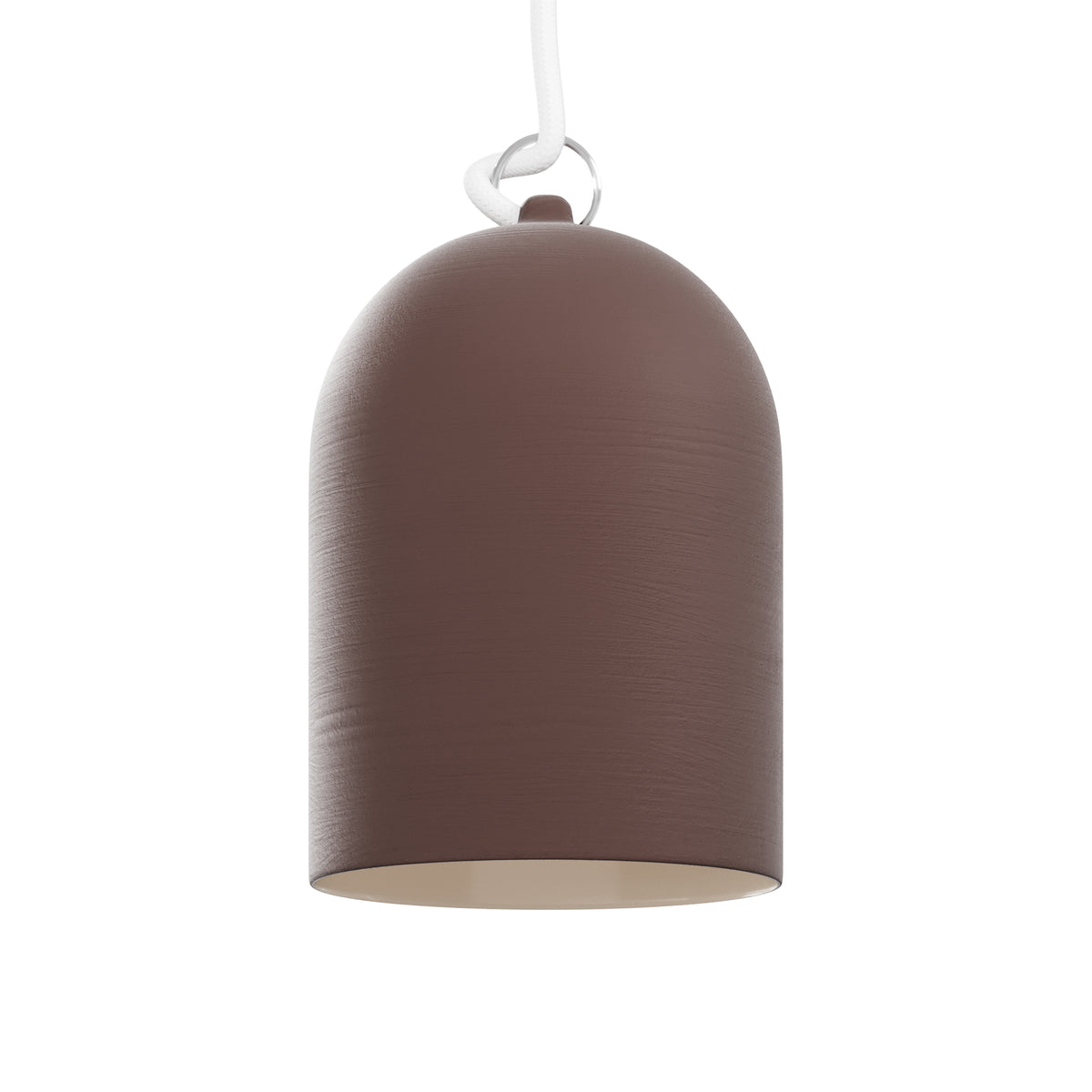 Paralume Campana XS in ceramica per lampadario - Marrone / Bianco