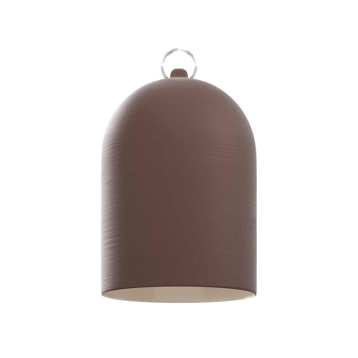 Paralume Campana XS in ceramica per lampadario - Marrone / Bianco