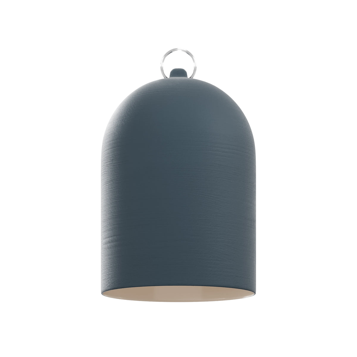 Paralume Campana XS in ceramica per lampadario - Petrolio / Bianco