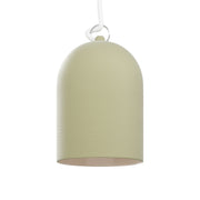 Paralume Campana XS in ceramica per lampadario - Verde salvia / Bianco