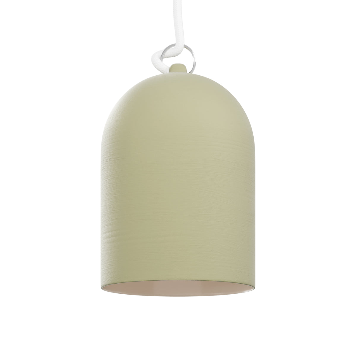 Paralume Campana XS in ceramica per lampadario - Verde salvia / Bianco