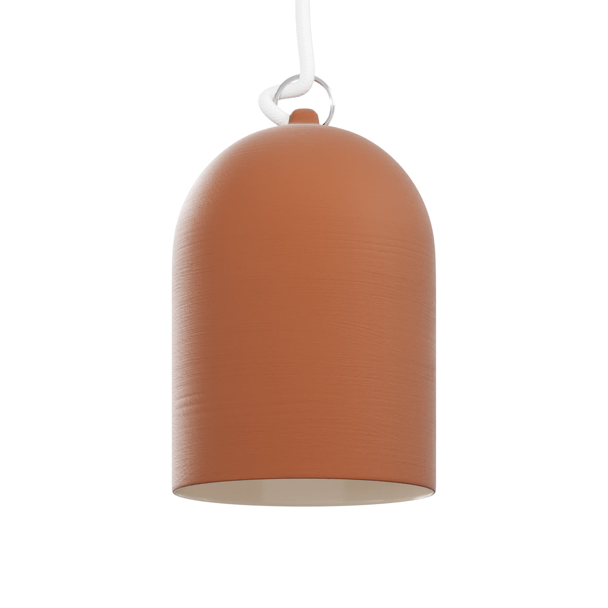 Paralume Campana XS in ceramica per lampadario - Terracotta / Bianco