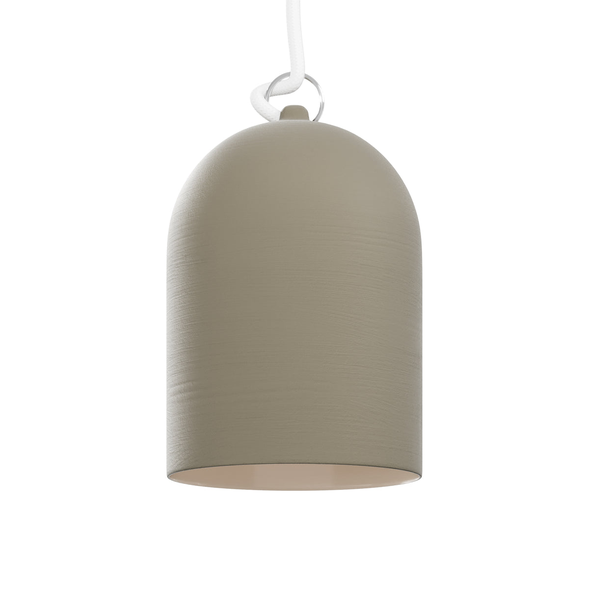 Paralume Campana XS in ceramica per lampadario - Tortora / Bianco