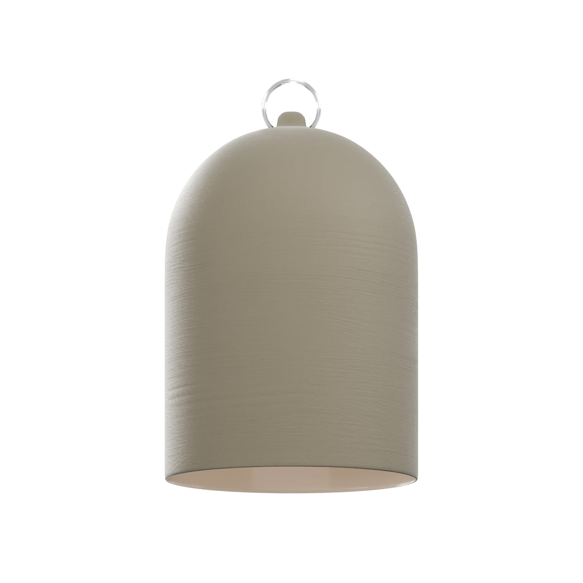 Paralume Campana XS in ceramica per lampadario - Tortora / Bianco