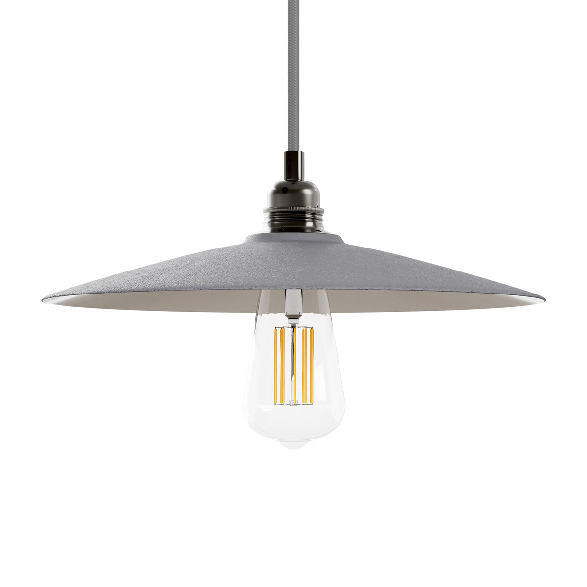 Paralume Piatto in ceramica per lampadario - Effetto cemento / Bianco