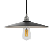 Paralume Piatto in ceramica per lampadario - Effetto lavagna / Bianco opaco