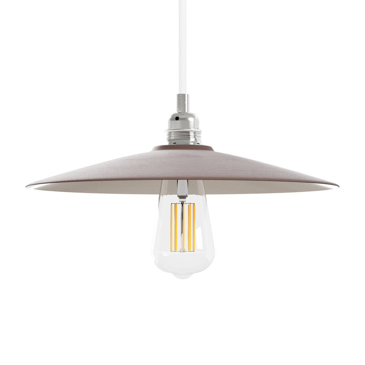 Paralume Piatto in ceramica per lampadario - Marrone / Bianco