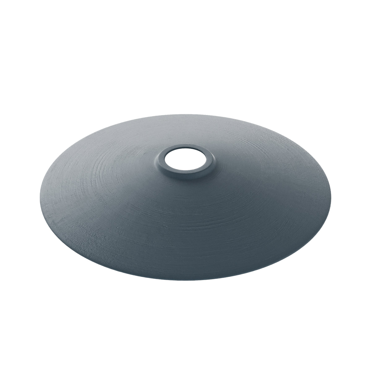 Paralume Piatto in ceramica per lampadario - Petrolio / Bianco