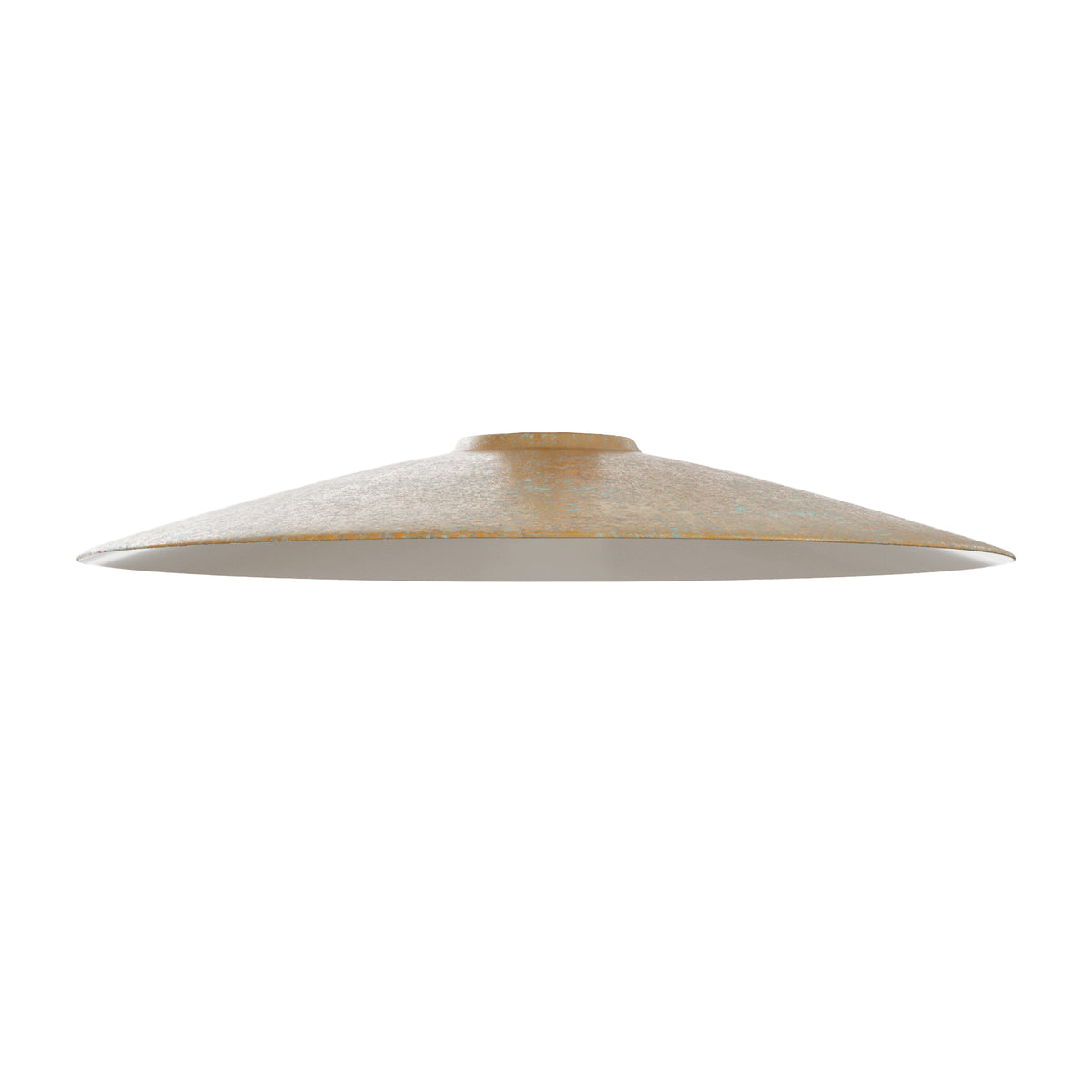 Paralume Piatto in ceramica per lampadario - Effetto verde rame / Bianco