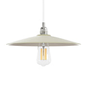 Paralume Piatto in ceramica per lampadario - Verde salvia / Bianco