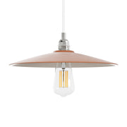 Paralume Piatto in ceramica per lampadario - Terracotta / Bianco