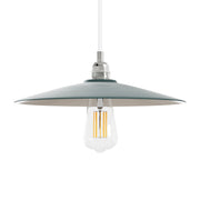 Paralume Piatto in ceramica per lampadario - Verde / Bianco