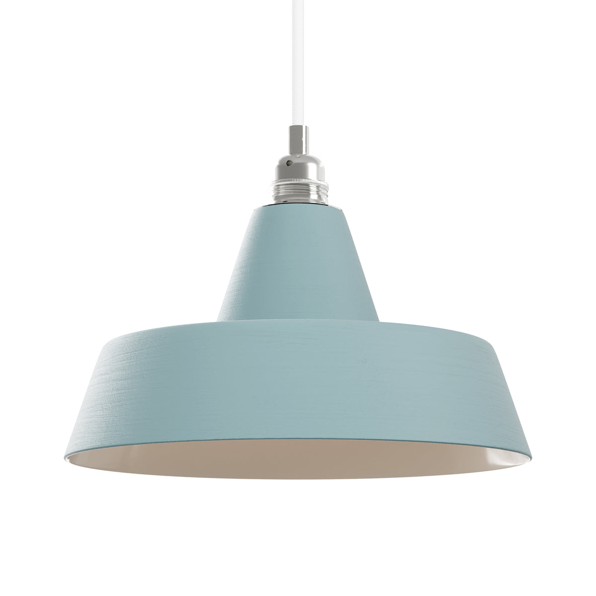 Paralume Industriale in ceramica per lampadario - Azzurro / Bianco