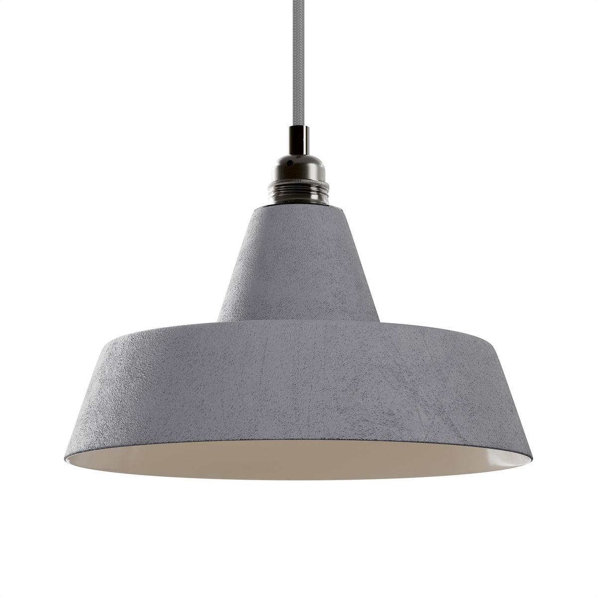 Paralume Industriale in ceramica per lampadario - Effetto cemento / Bianco