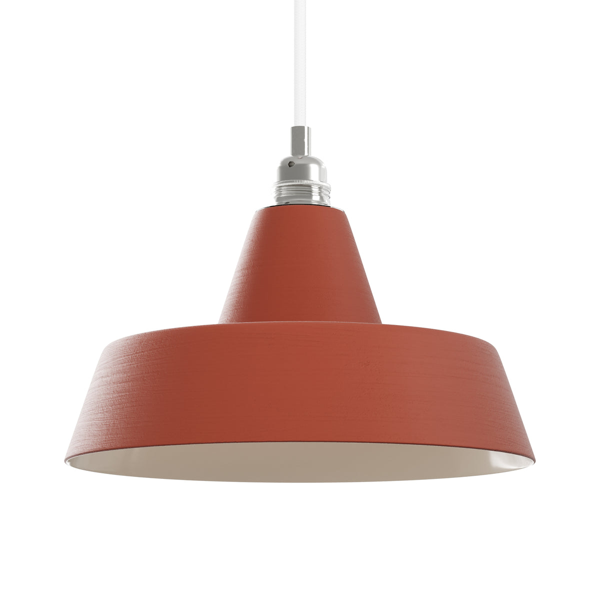 Paralume Industriale in ceramica per lampadario - Corallo / Bianco