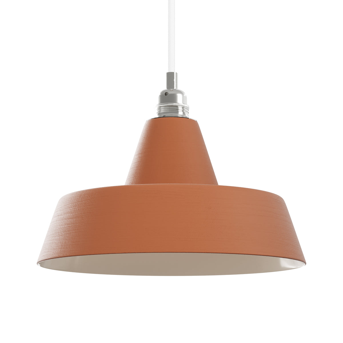 Paralume Industriale in ceramica per lampadario - Terracotta / Bianco
