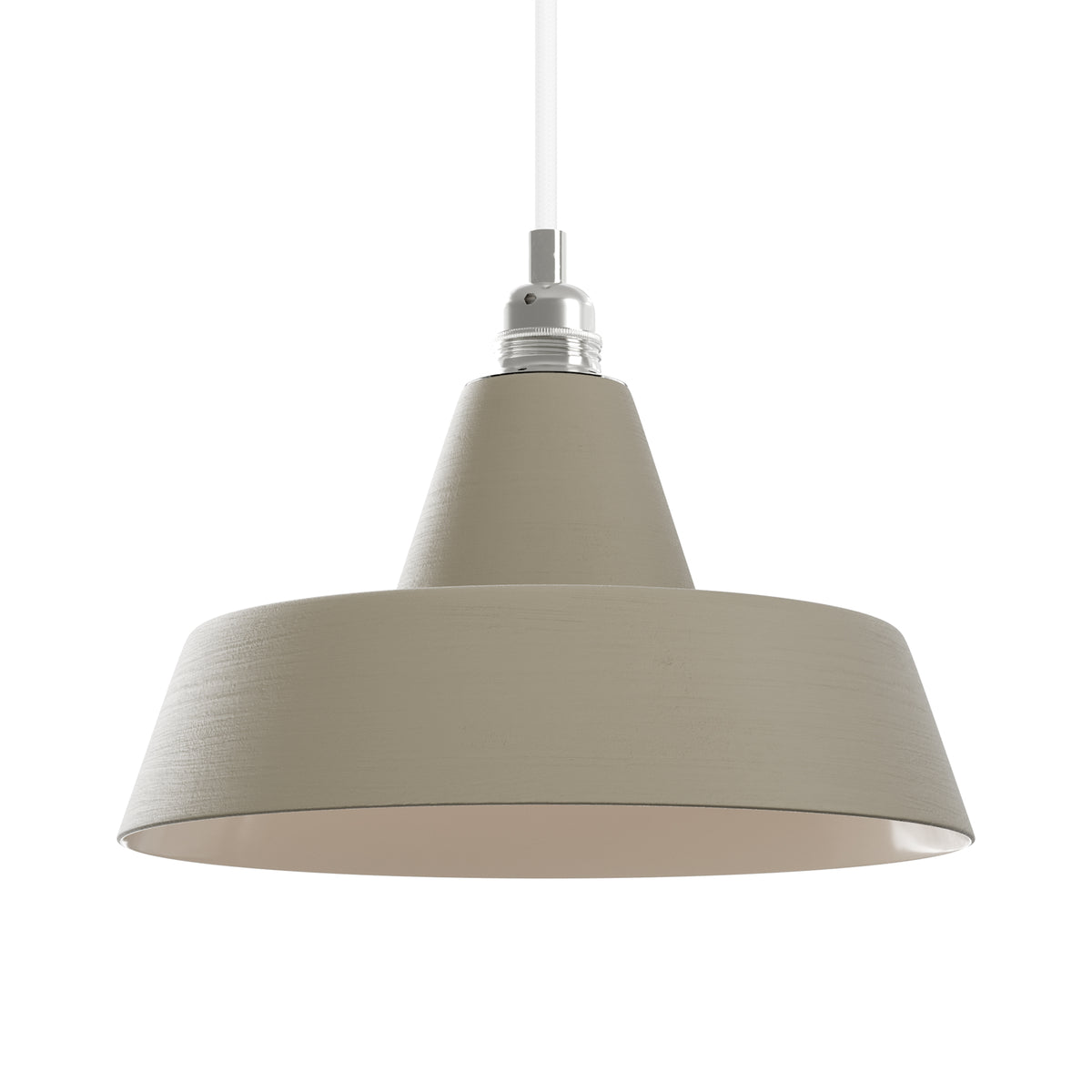 Paralume Industriale in ceramica per lampadario - Tortora / Bianco