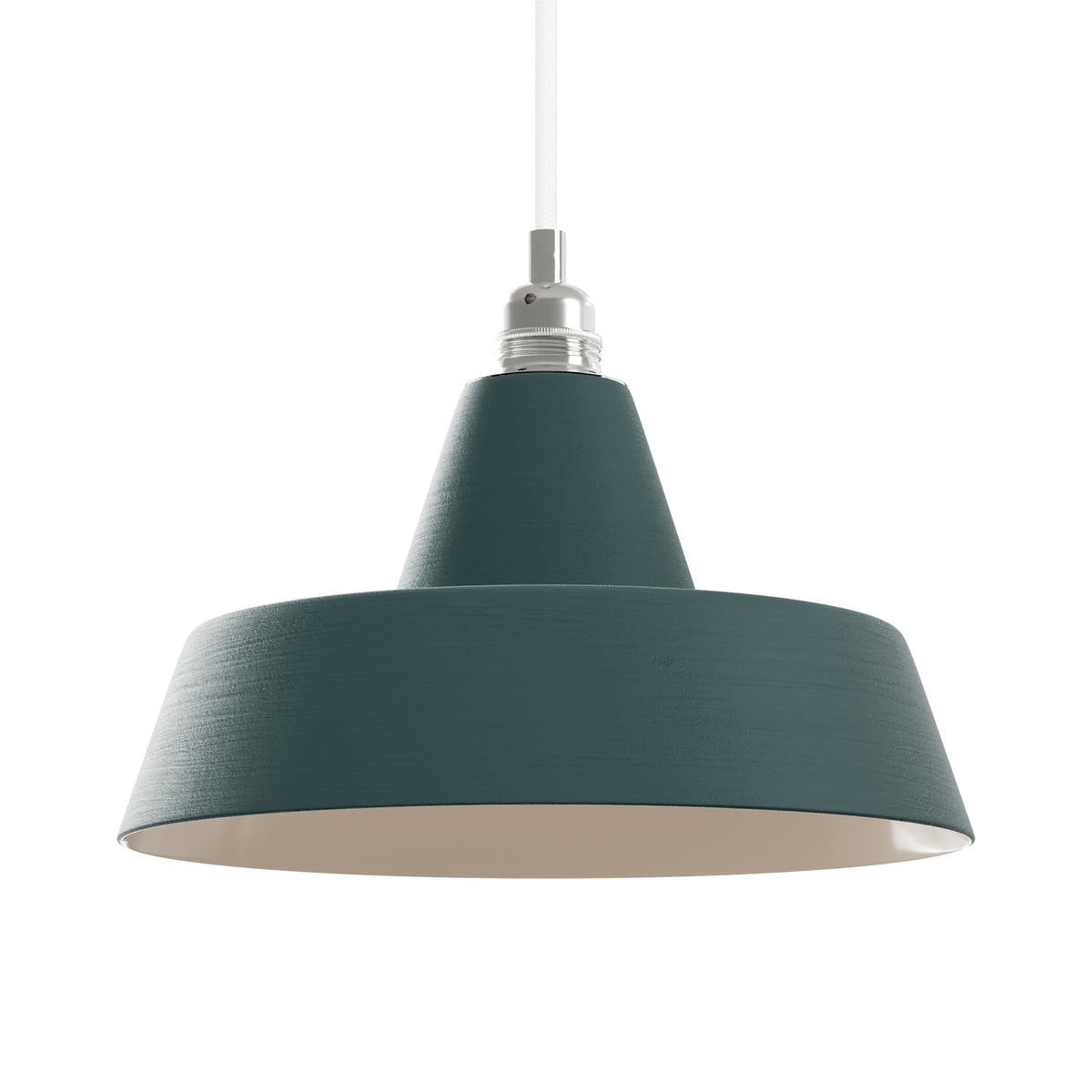 Paralume Industriale in ceramica per lampadario - Verde / Bianco