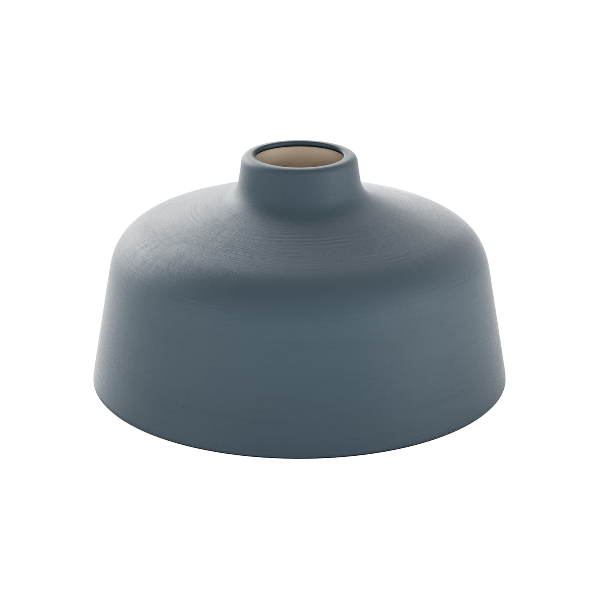 Paralume Coppa in ceramica per lampadario - Petrolio / Bianco