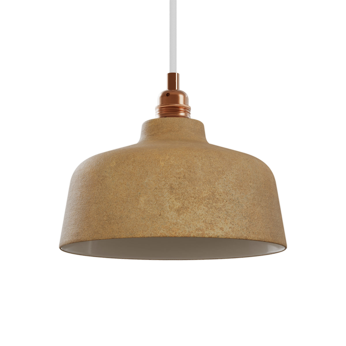 Paralume Coppa in ceramica per lampadario - Effetto corten / Bianco