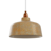Paralume Coppa in ceramica per lampadario - Effetto verde rame / Bianco