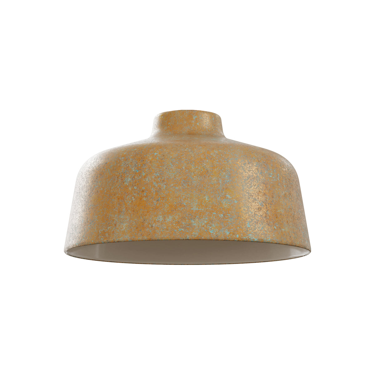 Paralume Coppa in ceramica per lampadario - Effetto verde rame / Bianco