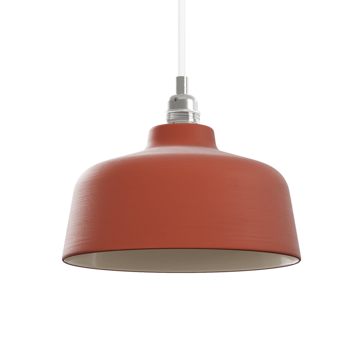 Paralume Coppa in ceramica per lampadario - Corallo / Bianco
