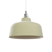 Paralume Coppa in ceramica per lampadario - Verde salvia / Bianco