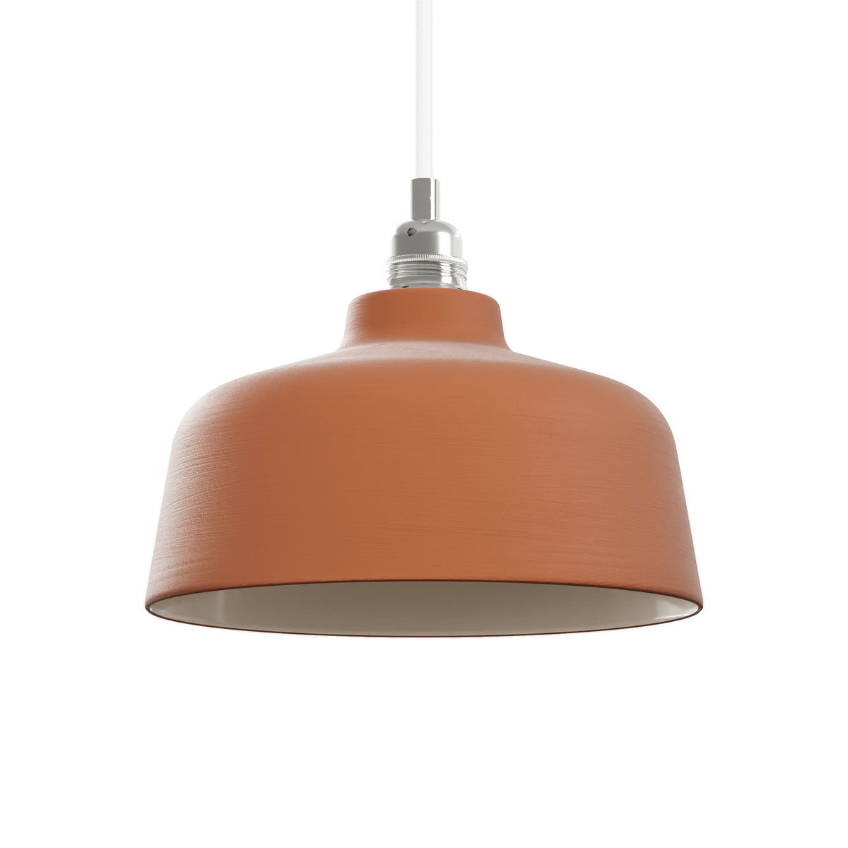 Paralume Coppa in ceramica per lampadario - Terracotta / Bianco