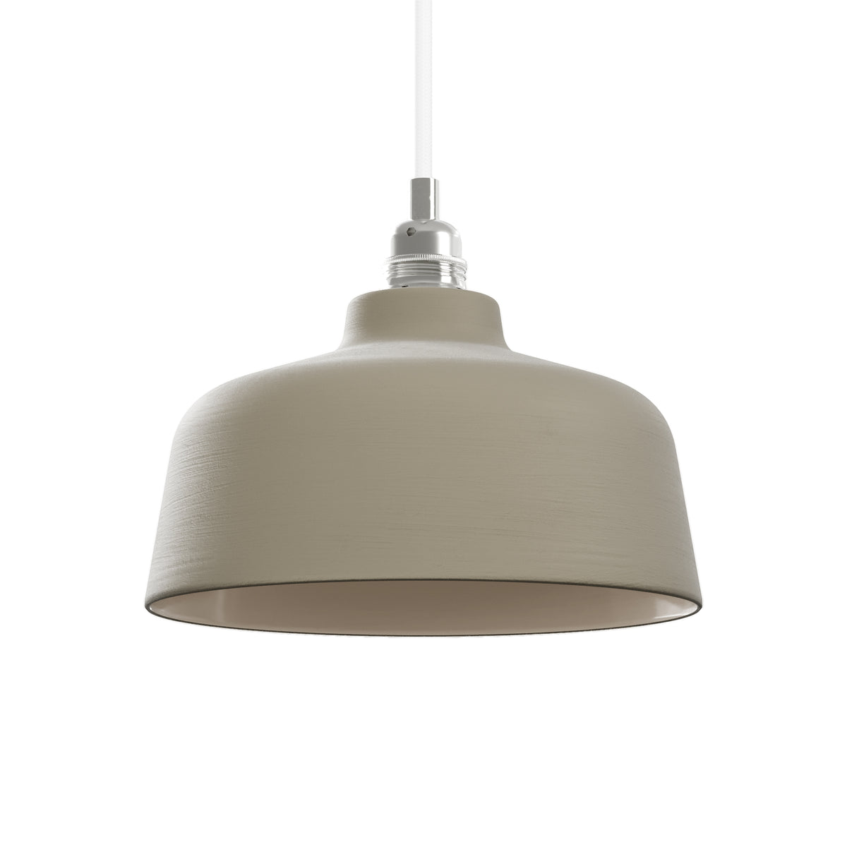 Paralume Coppa in ceramica per lampadario - Tortora / Bianco
