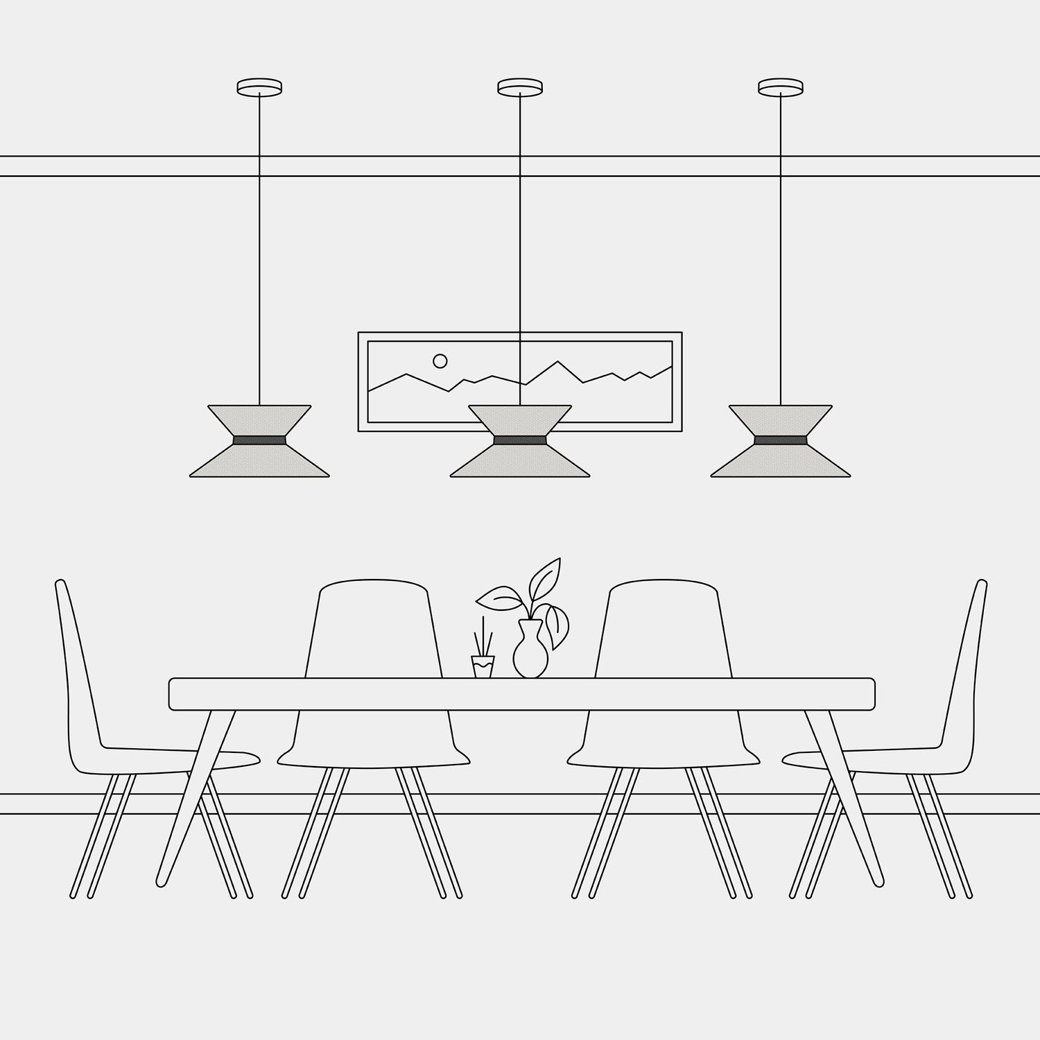 Paralume in tessuto Clessidra per lampada a sospensione - Lana Grigio Chiaro Lana grigio scuro