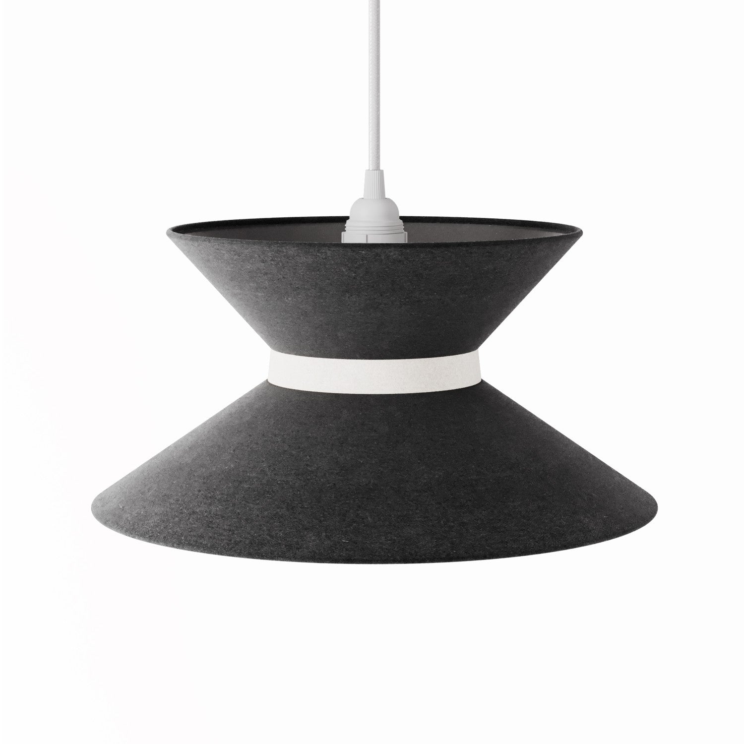 Paralume in tessuto Clessidra per lampada a sospensione - Lana Grigio Scuro Lana sabbia