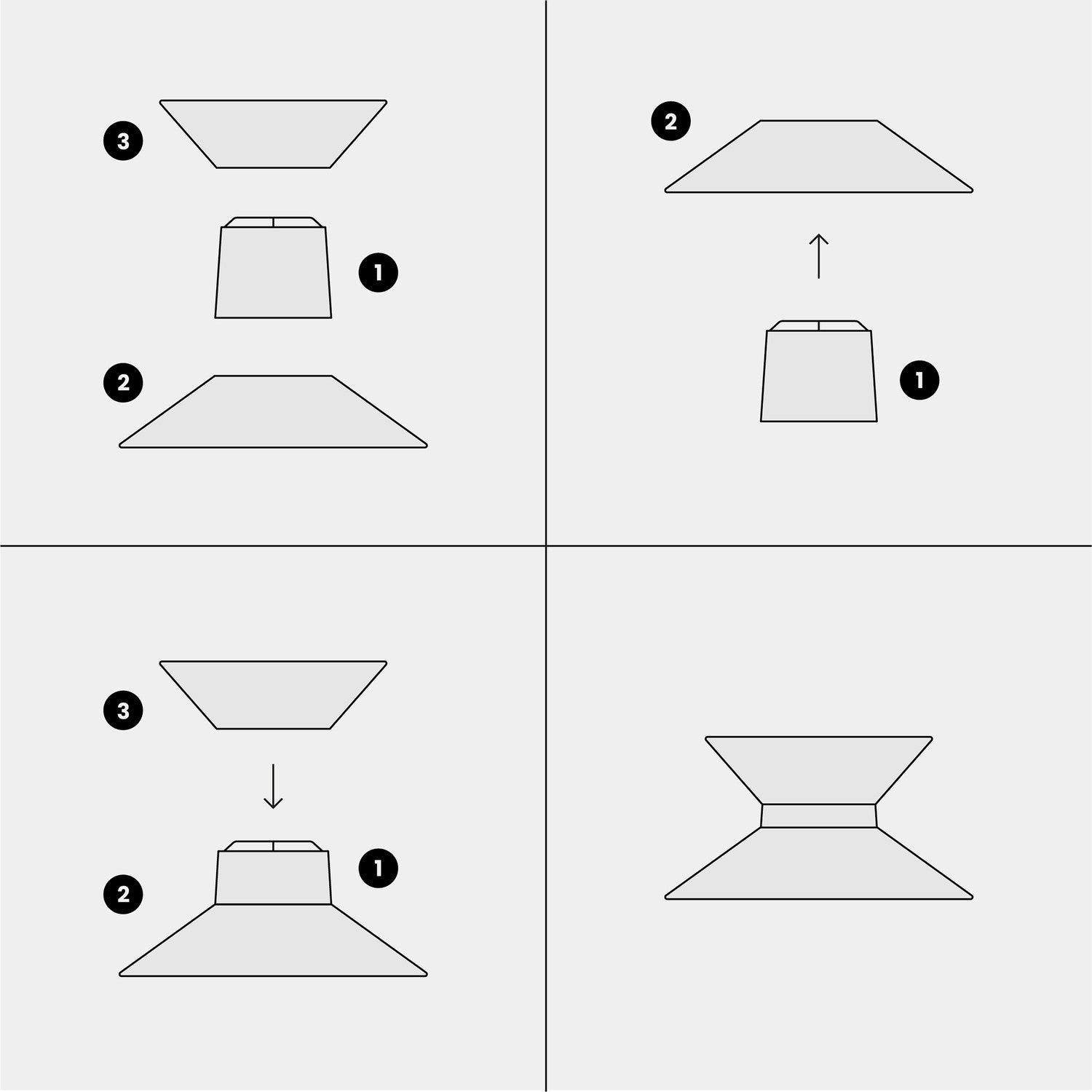 Paralume in tessuto Clessidra per lampada a sospensione - Lana Marrone Lana grigio scuro
