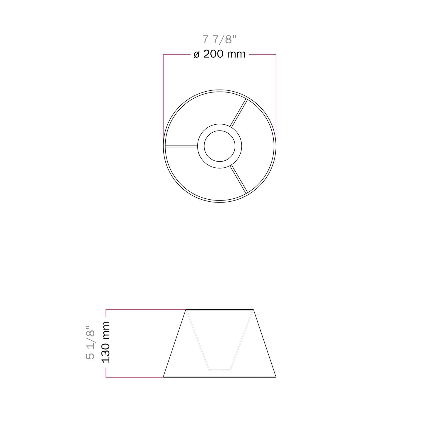 Paralume Impero S con attacco E27 per lampada da tavolo o applique - Made in Italy - Teletta Lilla