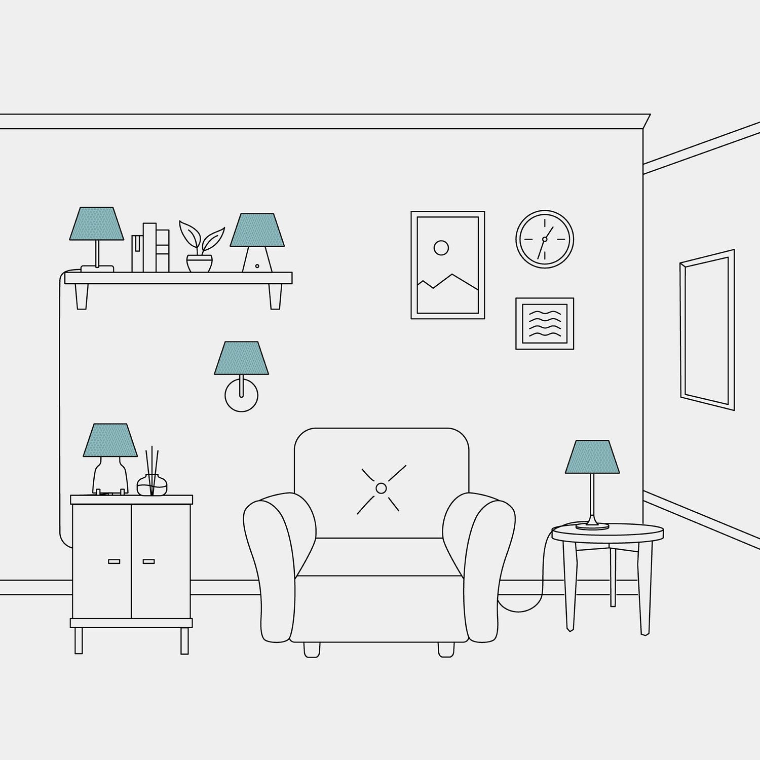 Paralume Impero S con attacco E27 per lampada da tavolo o applique - Made in Italy - Teletta Verde Dubbio