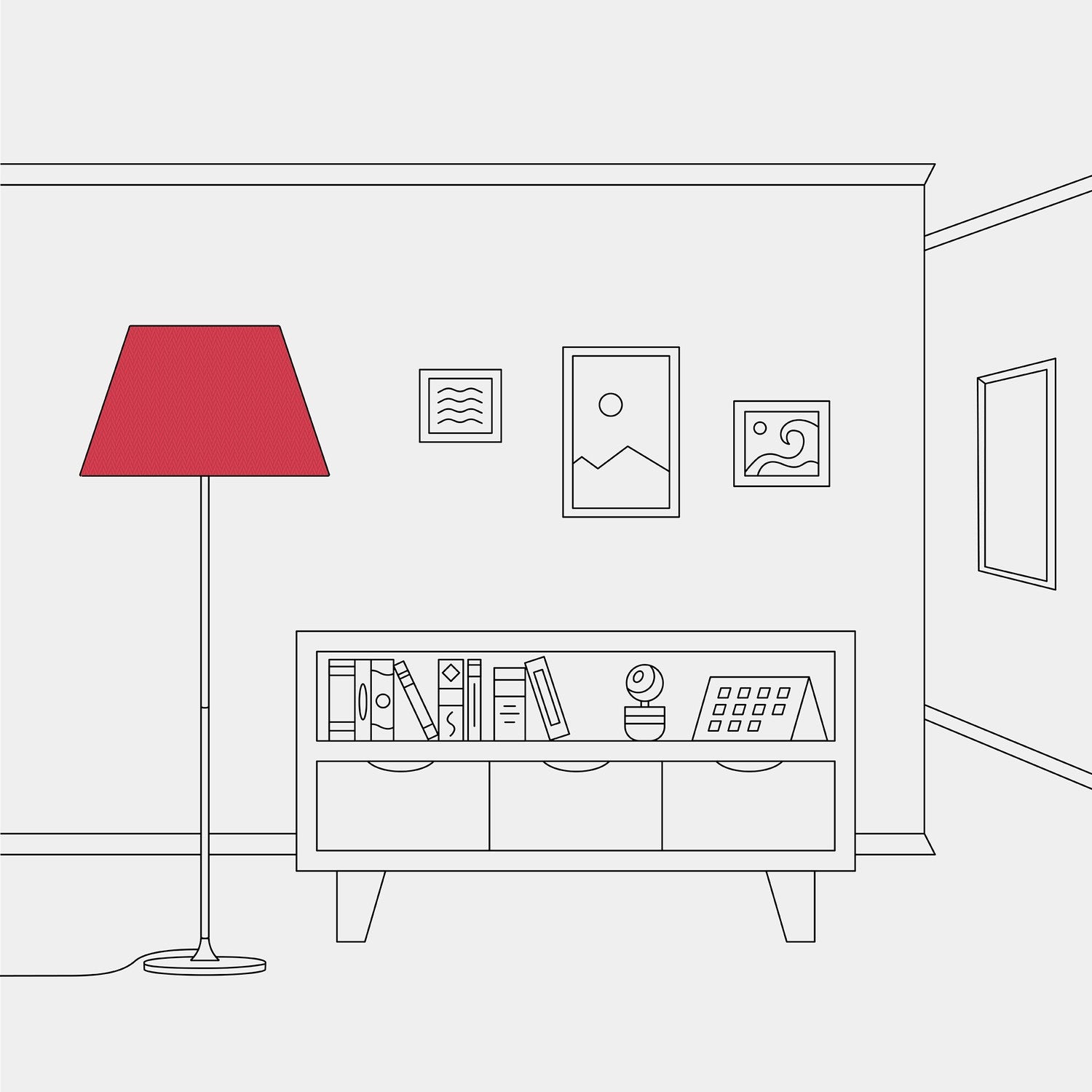 Paralume Impero L per lampada da tavolo o applique con attacco E27 - Made in Italy - Teletta Rosso