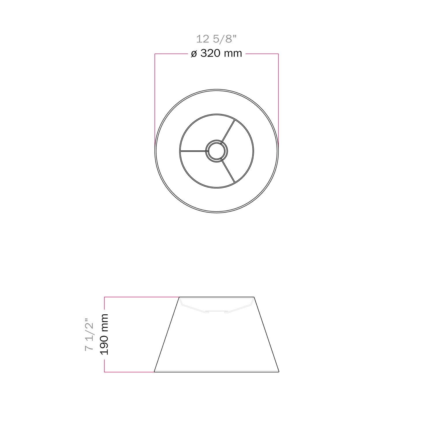 Paralume Impero M per sospensione con attacco E27 - Made in Italy - Lana Grigio Scuro